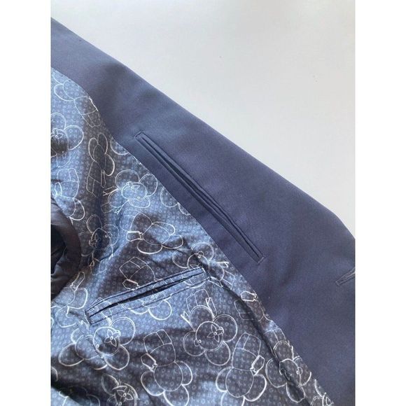 Men's LOUIS VUITTON UNIFORMS Navy Blue Virgin Wool Blazer Suit Jacket, Size 44 - Picture 11 of 14